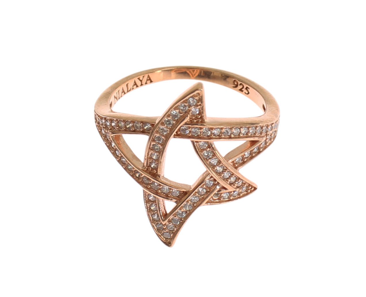 Nialaya Womens Clear CZ Gold 925 Silver Ring - Fizigo